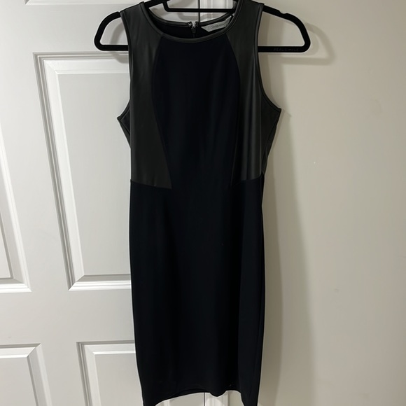 Athleta dress in black. Leather look detail. Like edgy? - Picture 2 of 7